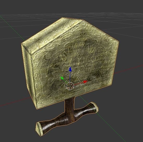 Mjolnir1 metal hammer Low-poly 3D model_9