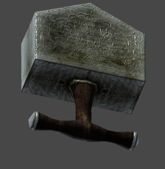 Mjolnir1 metal hammer Low-poly 3D model_3