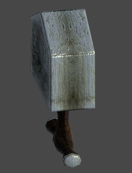 Mjolnir1 metal hammer Low-poly 3D model_2