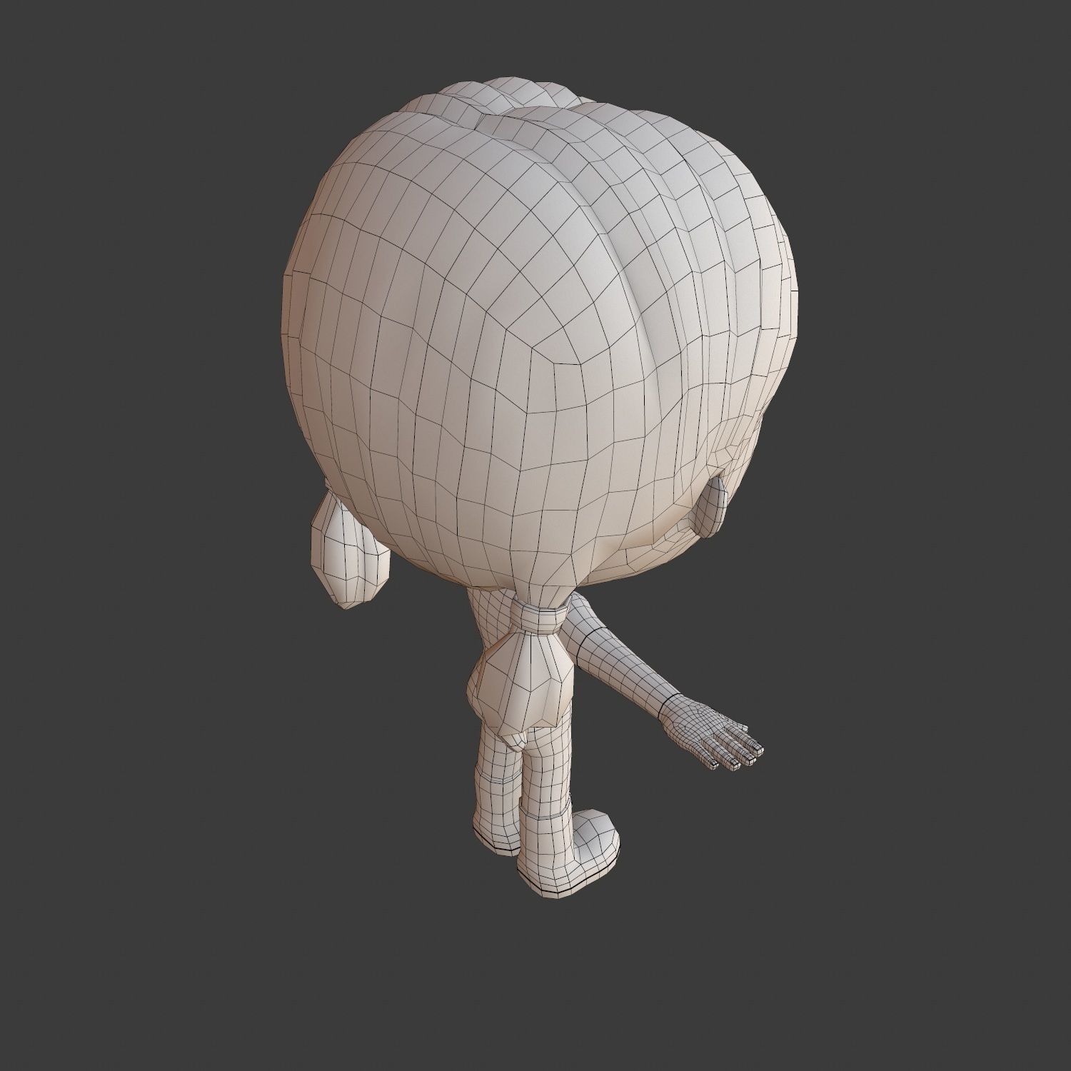 Little super hero girl cartoon style model 3D model_4