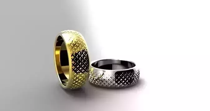 Ring two gold and silver rings Free 3D print model