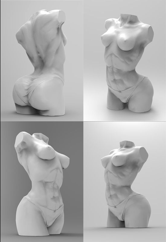 female body 3D print model_4