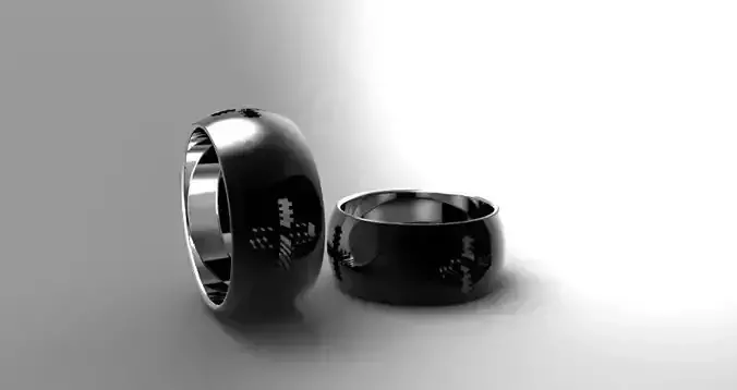 Ring two gold and silver wedding rings Free 3D print model