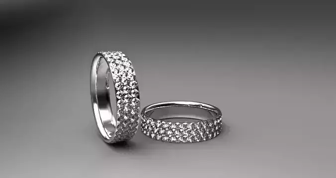 Ring pair of gold wedding rings Free 3D print model
