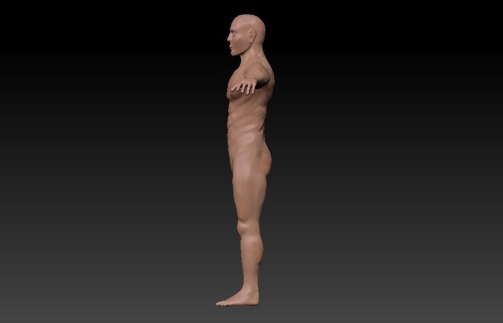 Male base mesh Low-poly 3D model_4