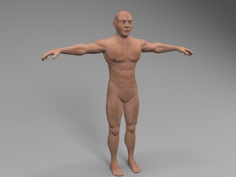 Male base mesh Low-poly 3D model_7