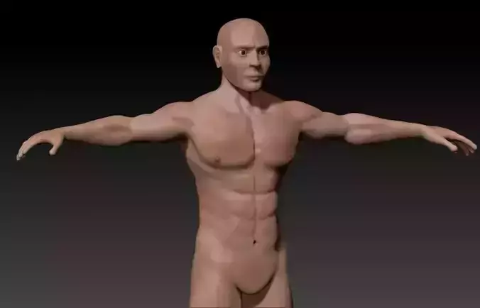 Male base mesh Low-poly 3D model