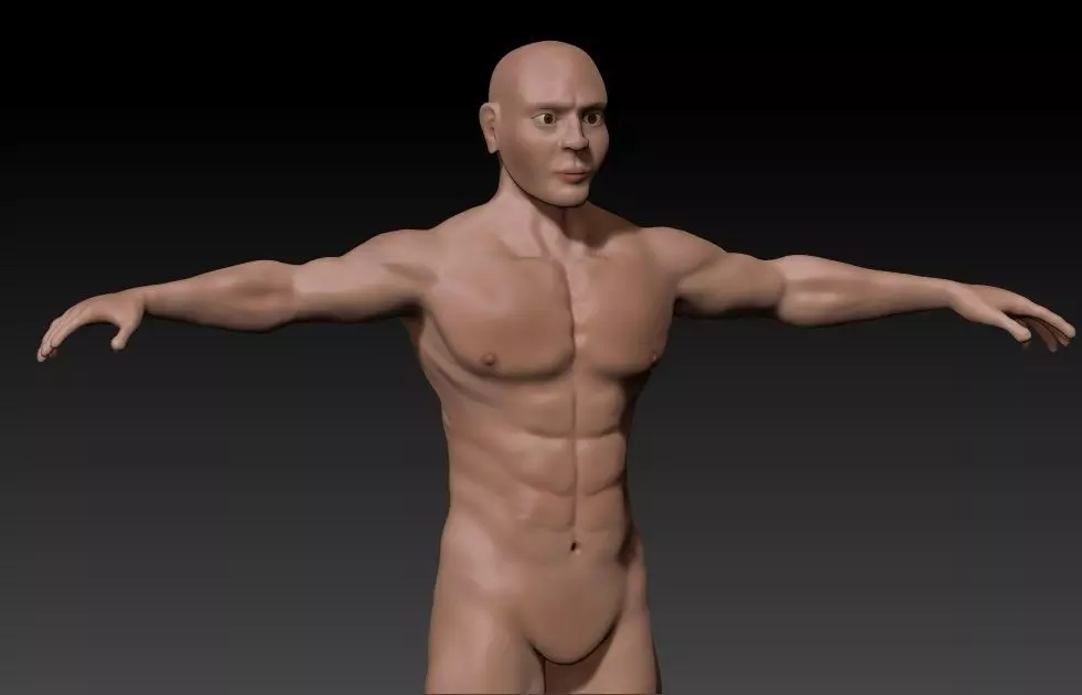 Male base mesh Low-poly 3D model_0