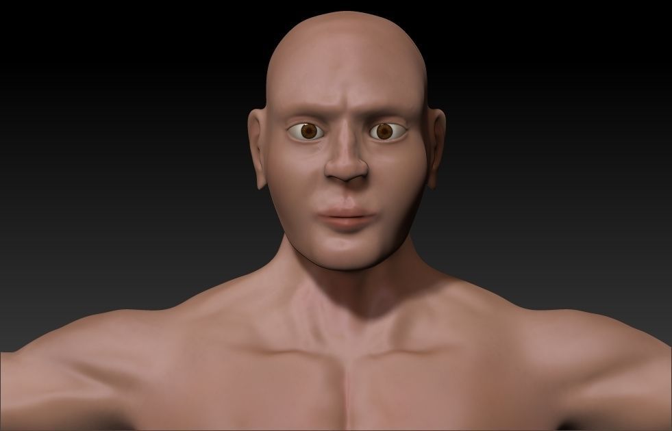 Male base mesh Low-poly 3D model_1