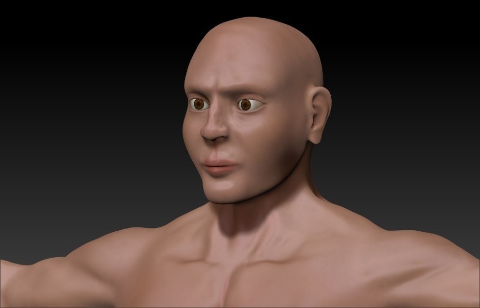 Male base mesh Low-poly 3D model_2