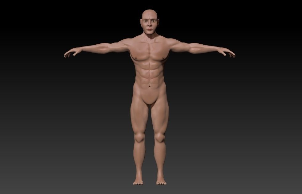 Male base mesh Low-poly 3D model_3