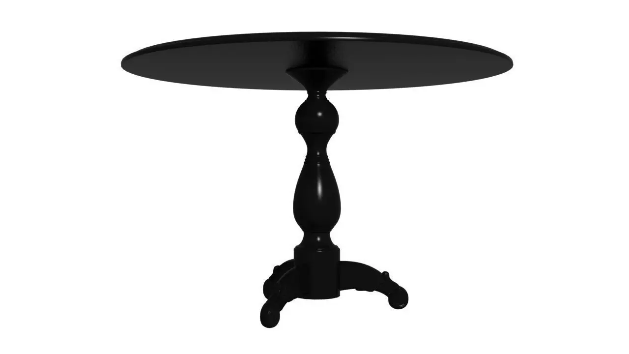 Old Round Table Low-poly 3D model