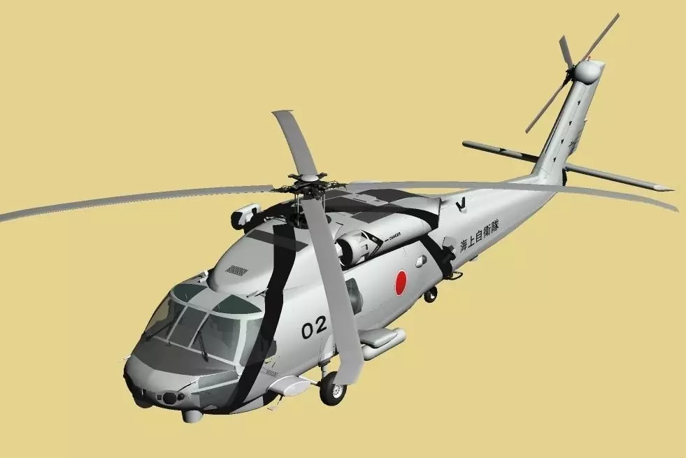 JMSDF SH-60J Rescue Helicopter early model 3D model