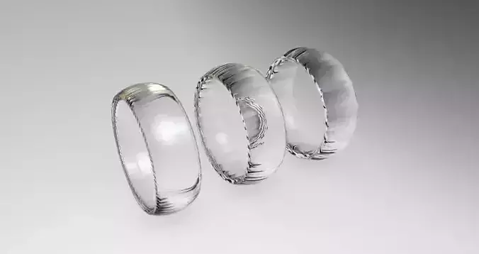 Ring three wedding rings Free 3D print model
