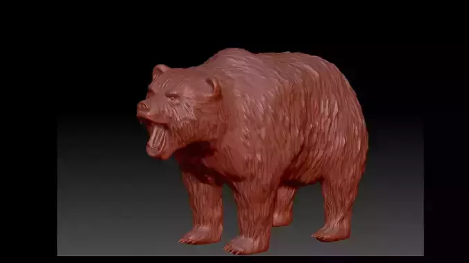 Bear 3D model grizzly 3D print model