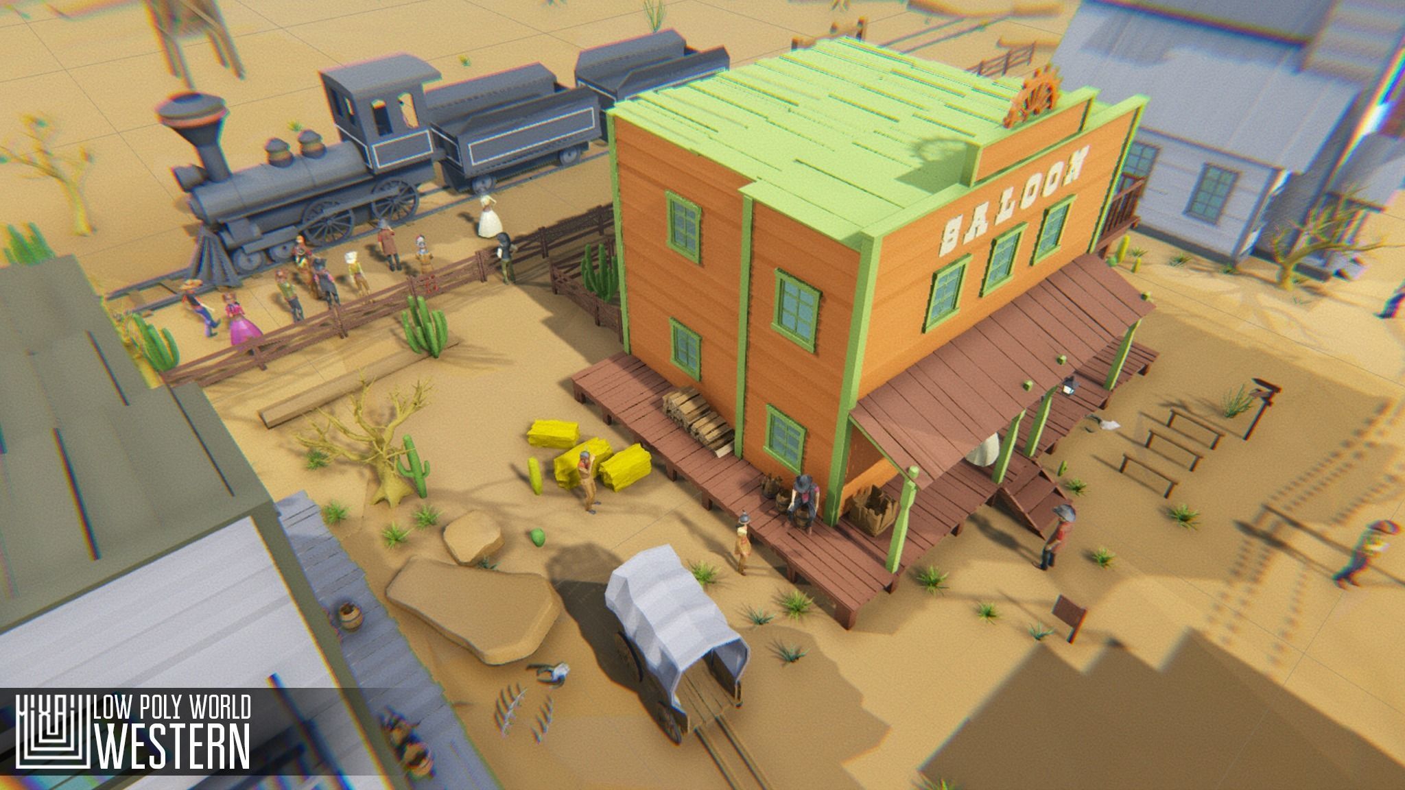 LOW POLY WORLD - WESTERN Low-poly 3D model_41