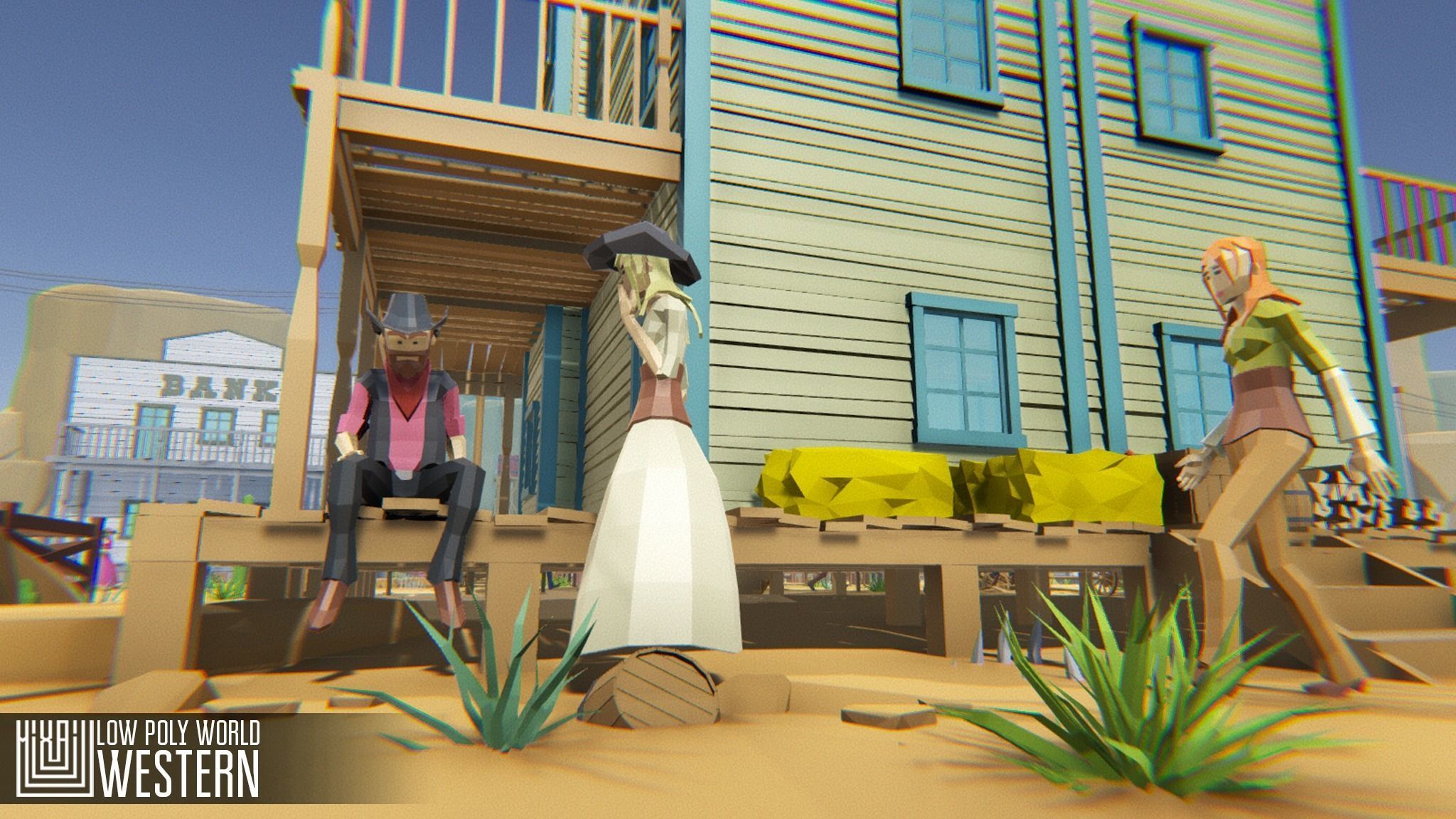 LOW POLY WORLD - WESTERN Low-poly 3D model_14