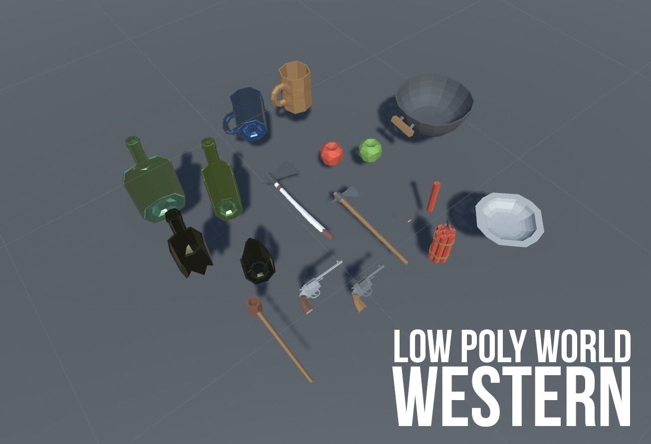 LOW POLY WORLD - WESTERN Low-poly 3D model_37