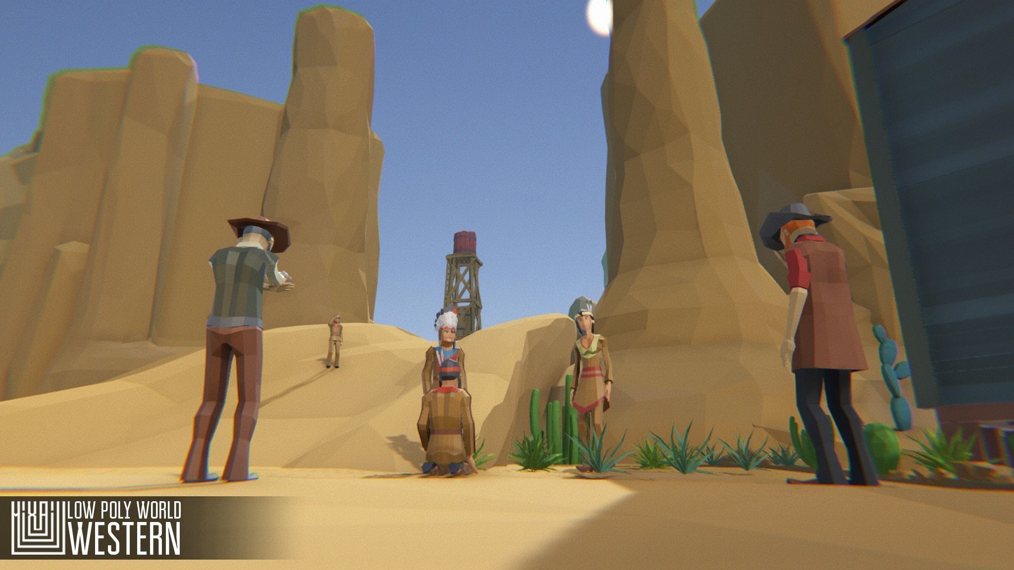 LOW POLY WORLD - WESTERN Low-poly 3D model_3
