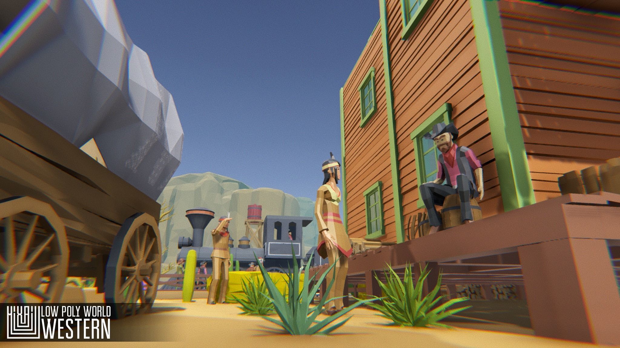 LOW POLY WORLD - WESTERN Low-poly 3D model_6