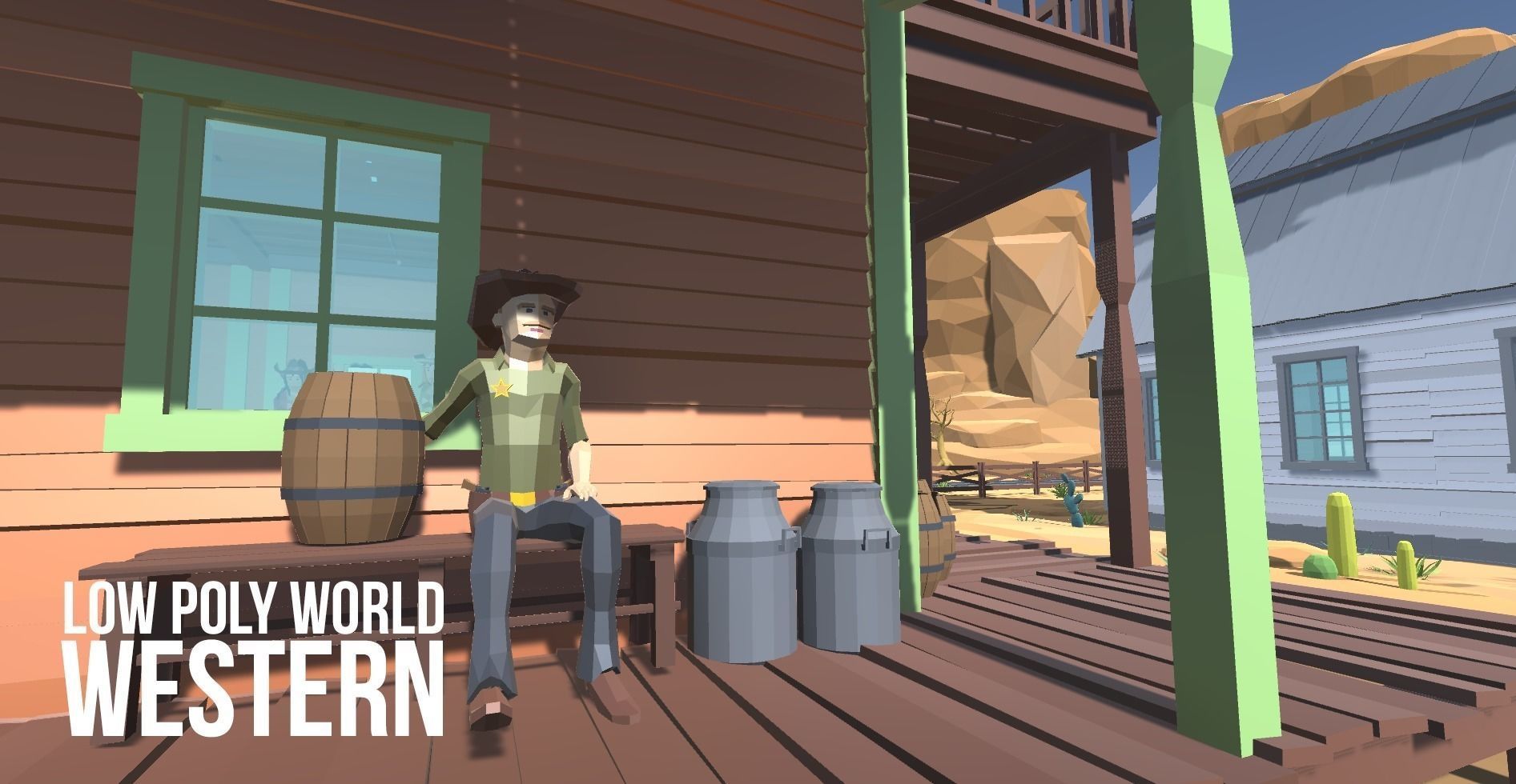LOW POLY WORLD - WESTERN Low-poly 3D model_17