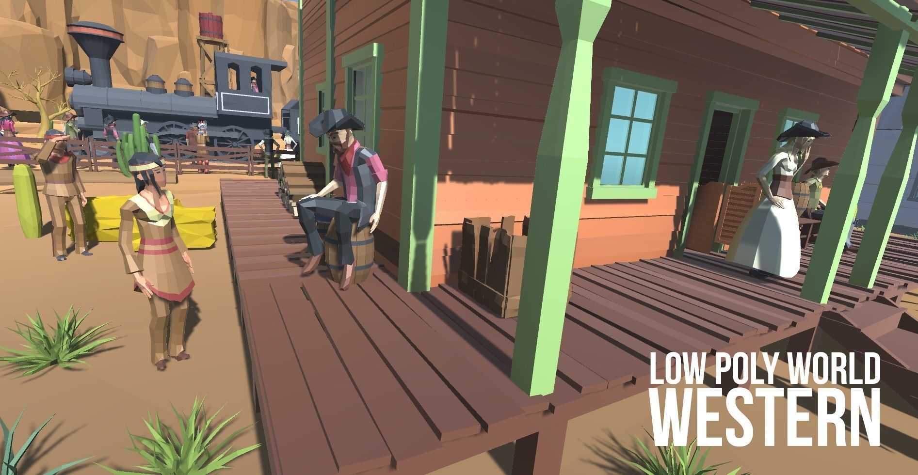 LOW POLY WORLD - WESTERN Low-poly 3D model_38