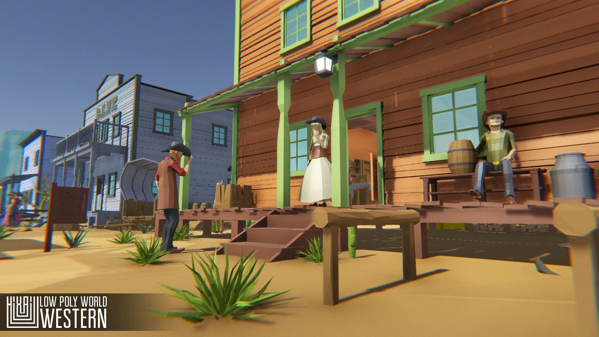 LOW POLY WORLD - WESTERN Low-poly 3D model_7