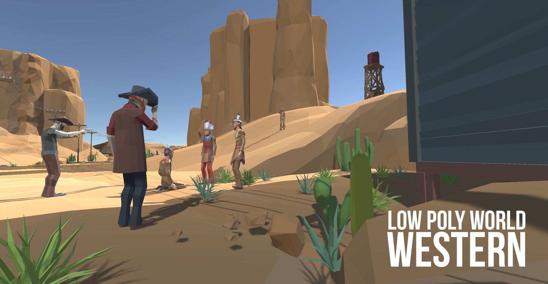 LOW POLY WORLD - WESTERN Low-poly 3D model_23