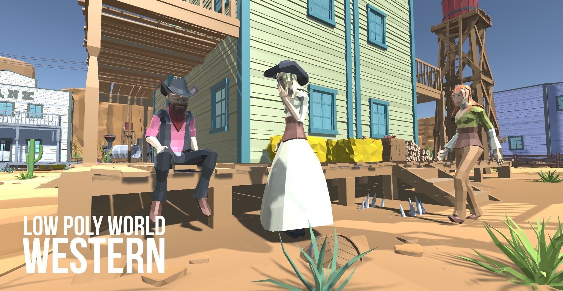 LOW POLY WORLD - WESTERN Low-poly 3D model_22