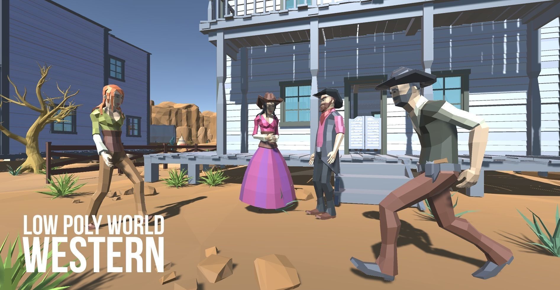LOW POLY WORLD - WESTERN Low-poly 3D model_16