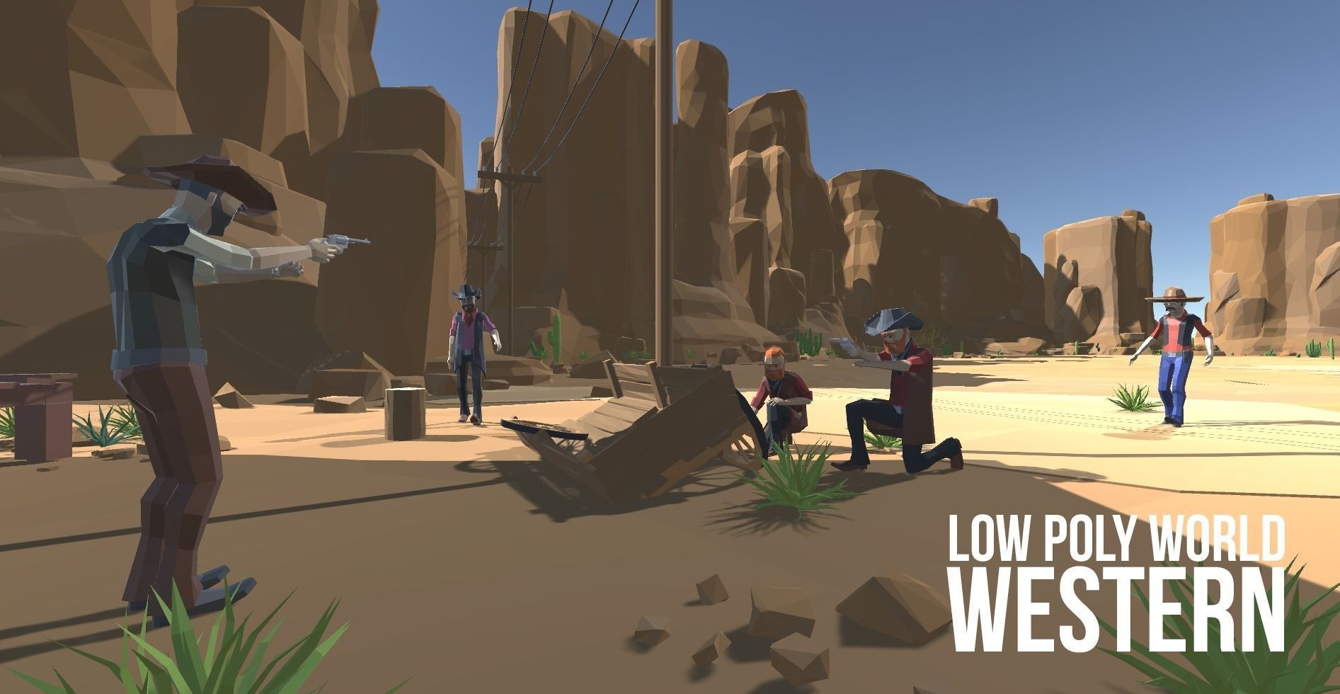 LOW POLY WORLD - WESTERN Low-poly 3D model_36