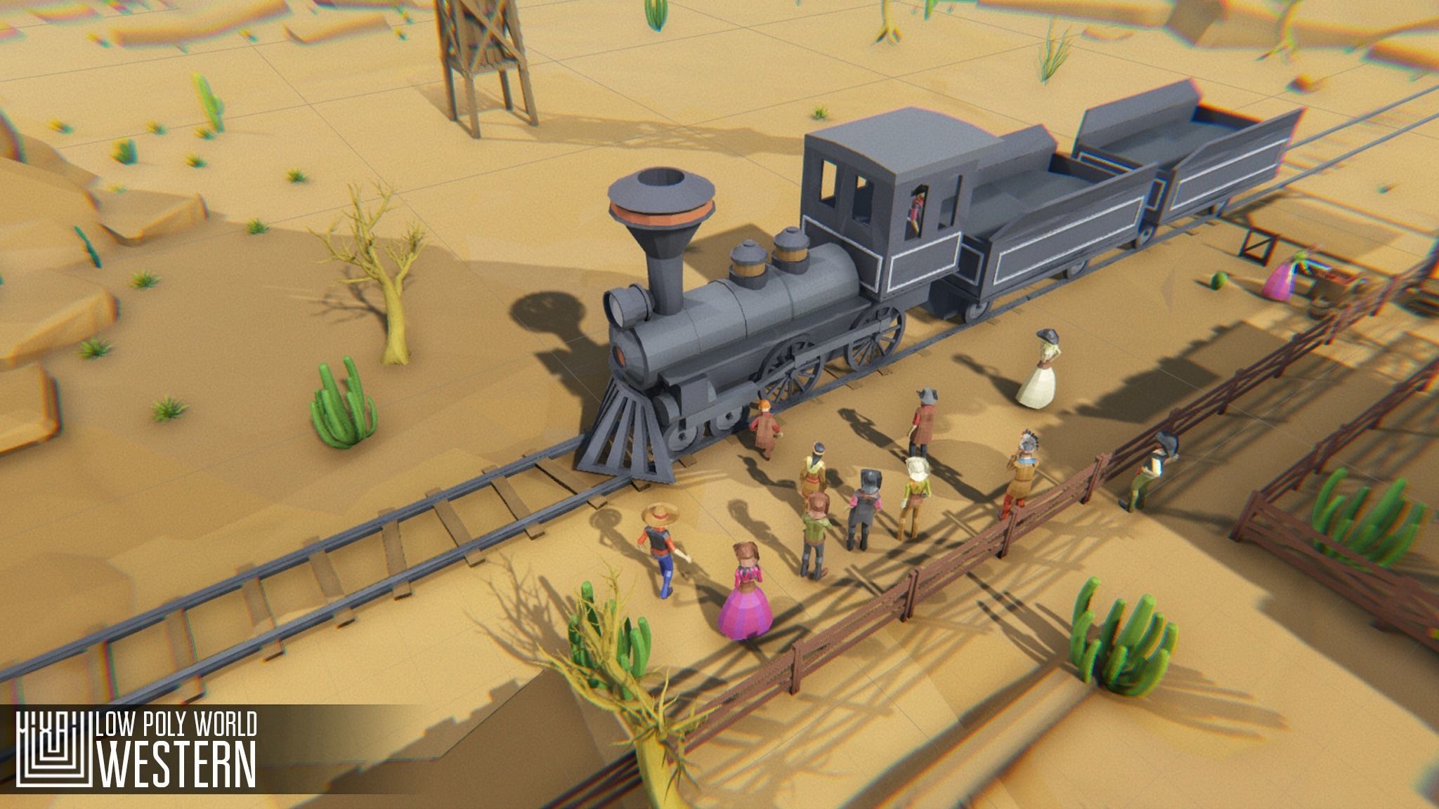LOW POLY WORLD - WESTERN Low-poly 3D model_42