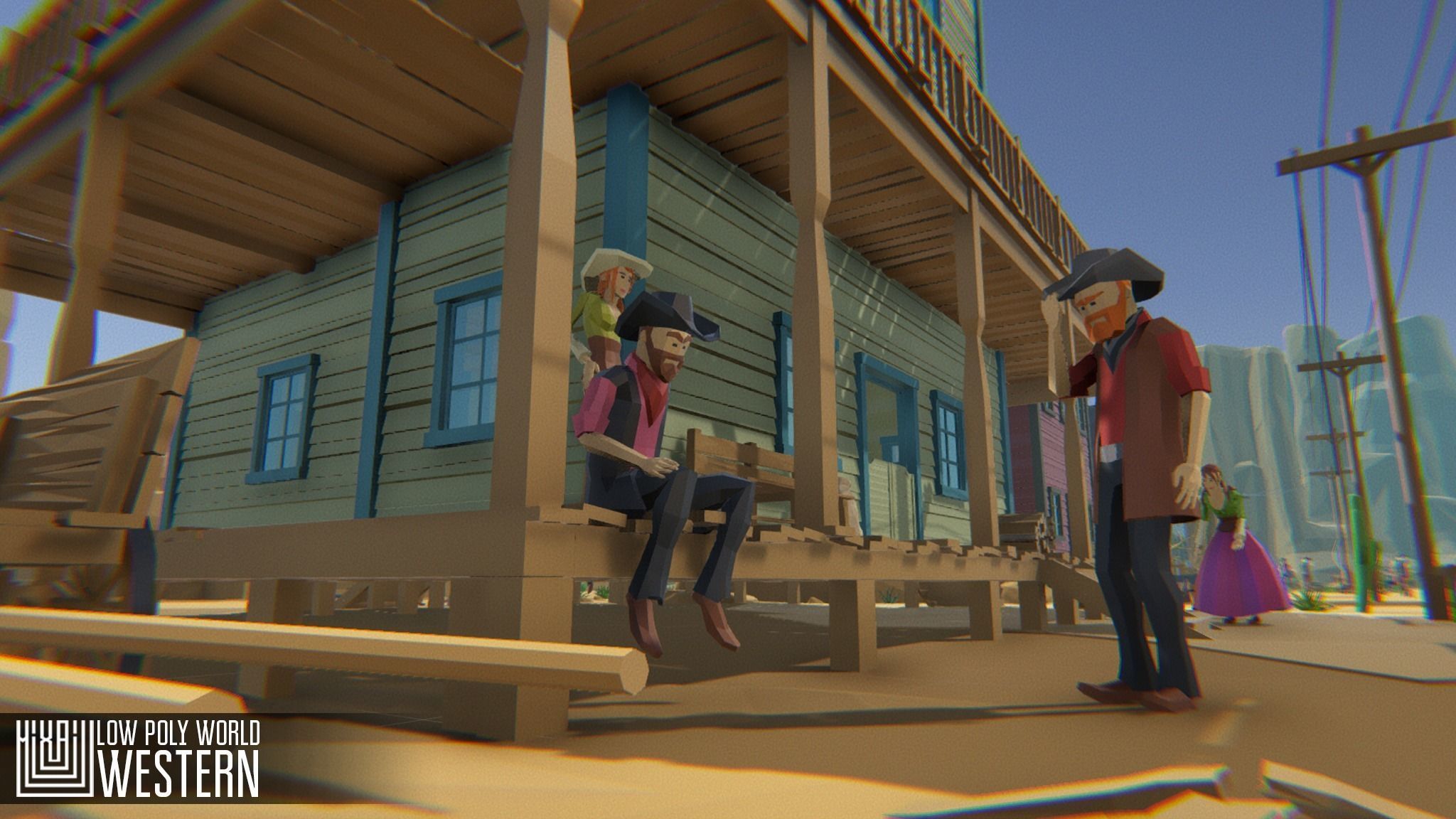 LOW POLY WORLD - WESTERN Low-poly 3D model_8