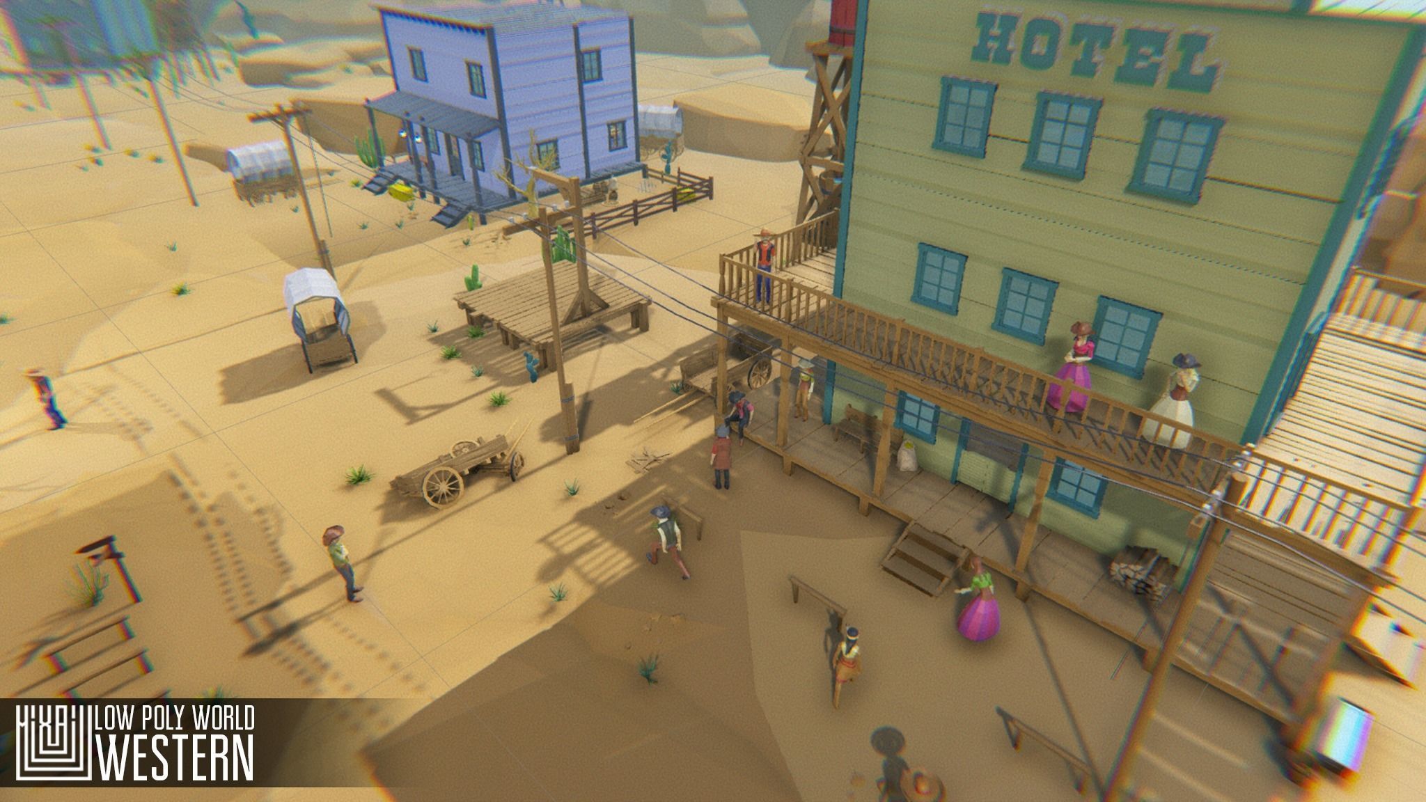 LOW POLY WORLD - WESTERN Low-poly 3D model_40