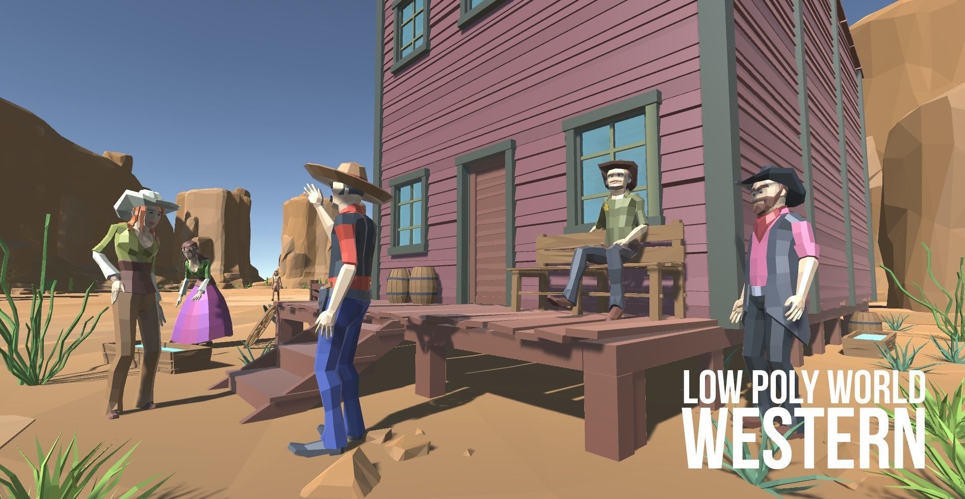 LOW POLY WORLD - WESTERN Low-poly 3D model_33