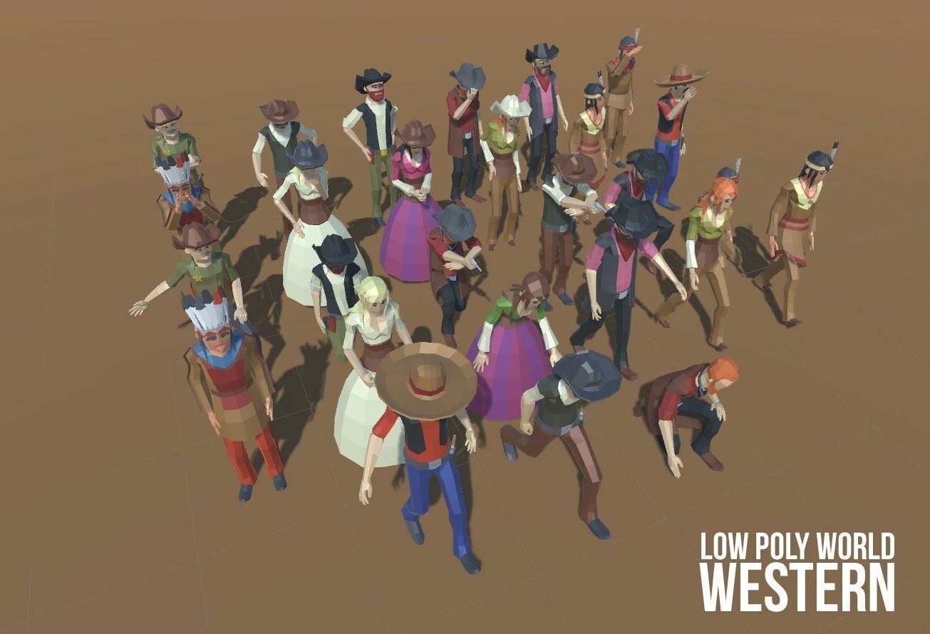 LOW POLY WORLD - WESTERN Low-poly 3D model_20