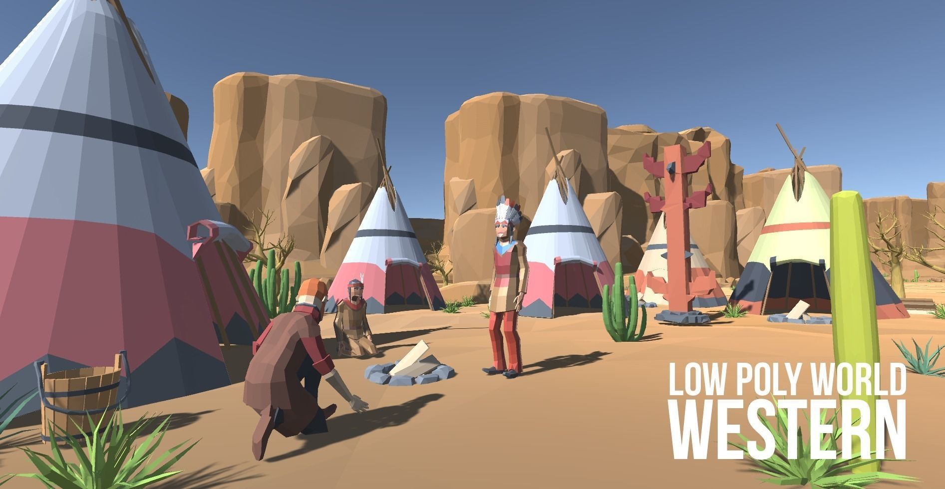 LOW POLY WORLD - WESTERN Low-poly 3D model_32