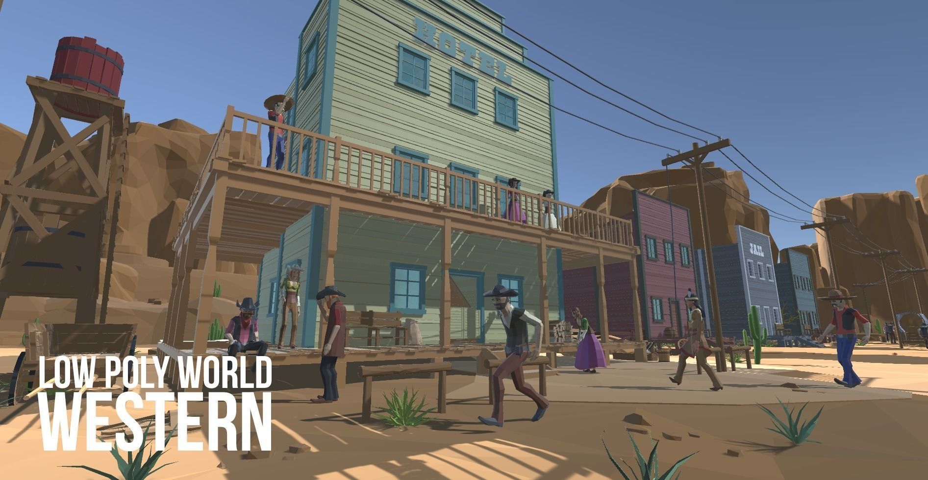 LOW POLY WORLD - WESTERN Low-poly 3D model_29