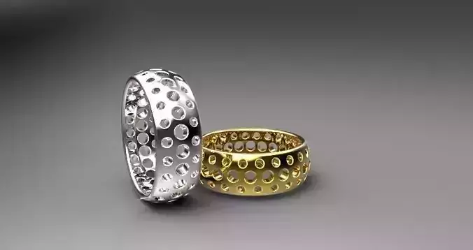 Ring two gold and silver rings Free 3D print model