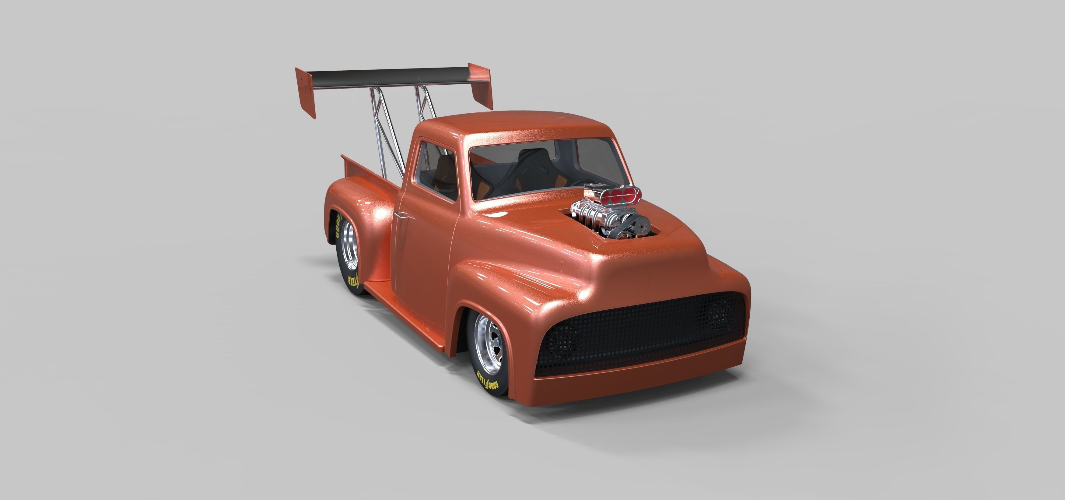 Pickup Dragster 3D model_3