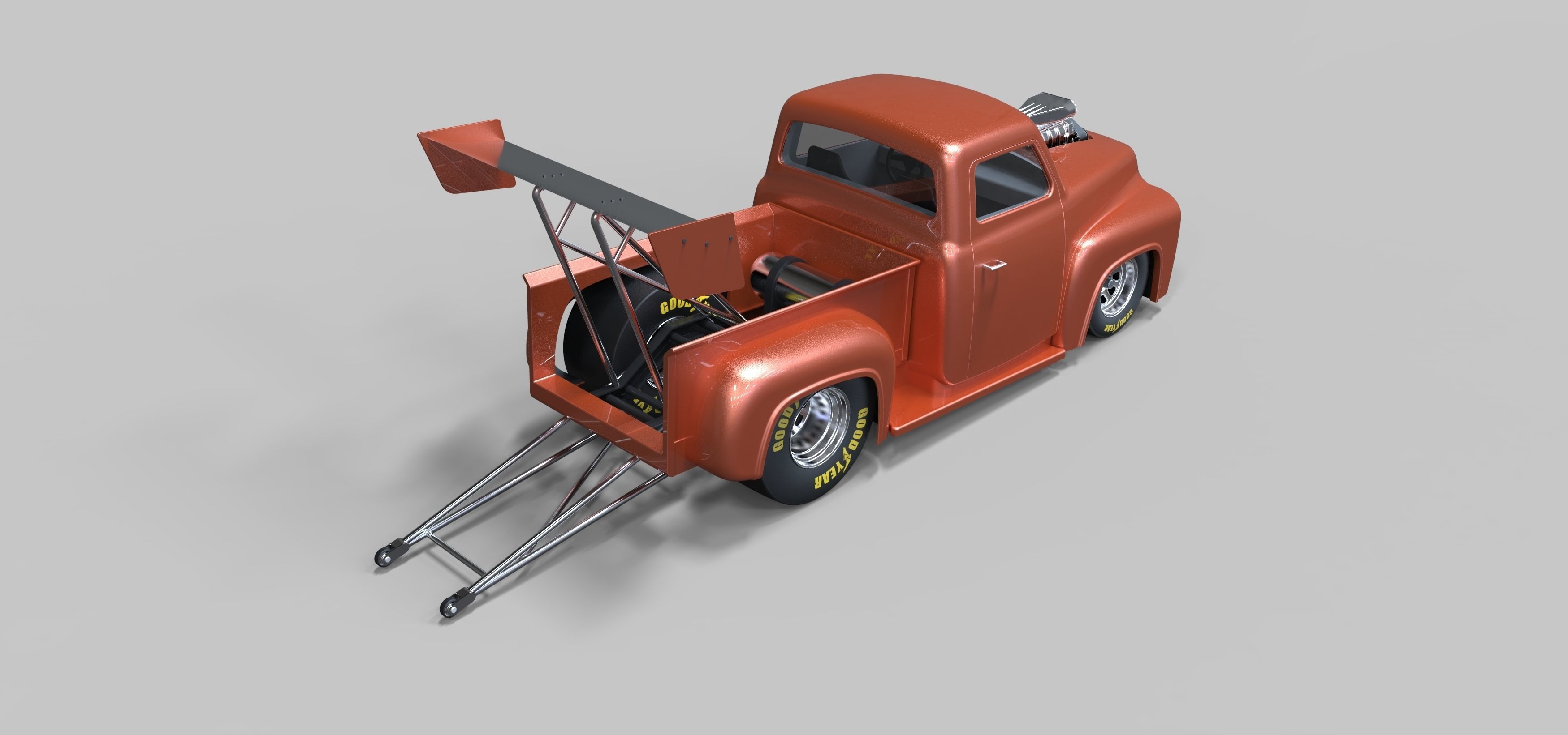 Pickup Dragster 3D model_10