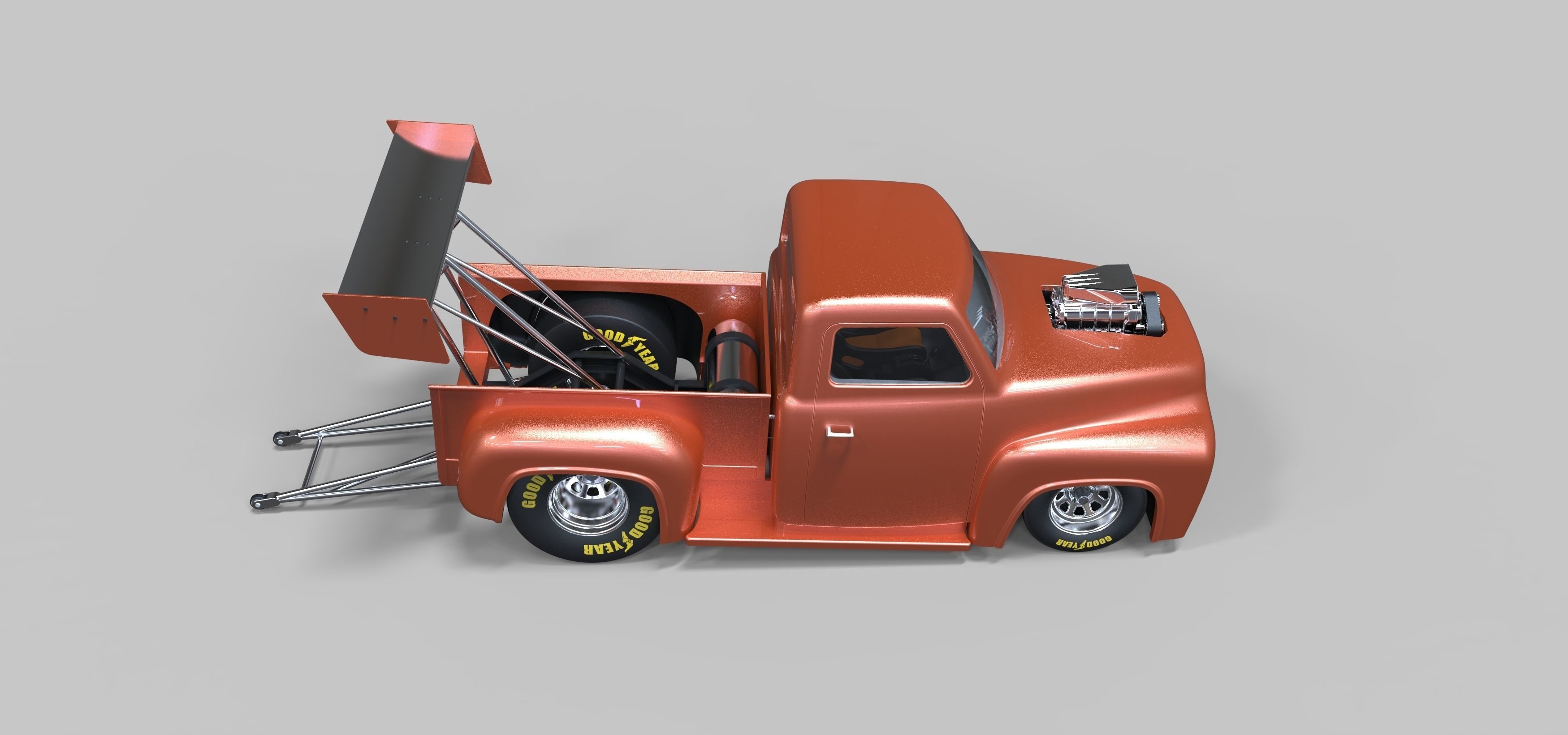 Pickup Dragster 3D model_8