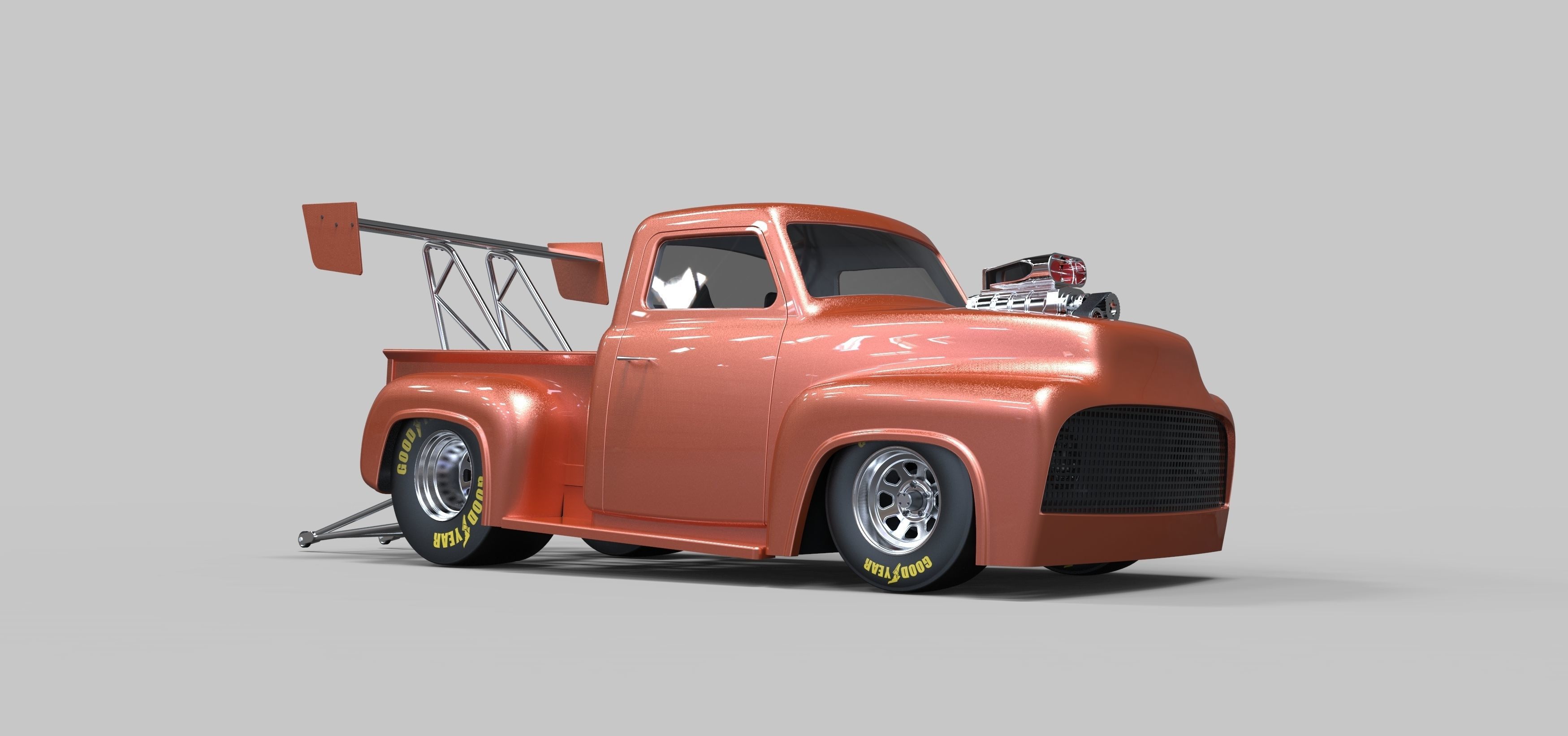 Pickup Dragster 3D model_2