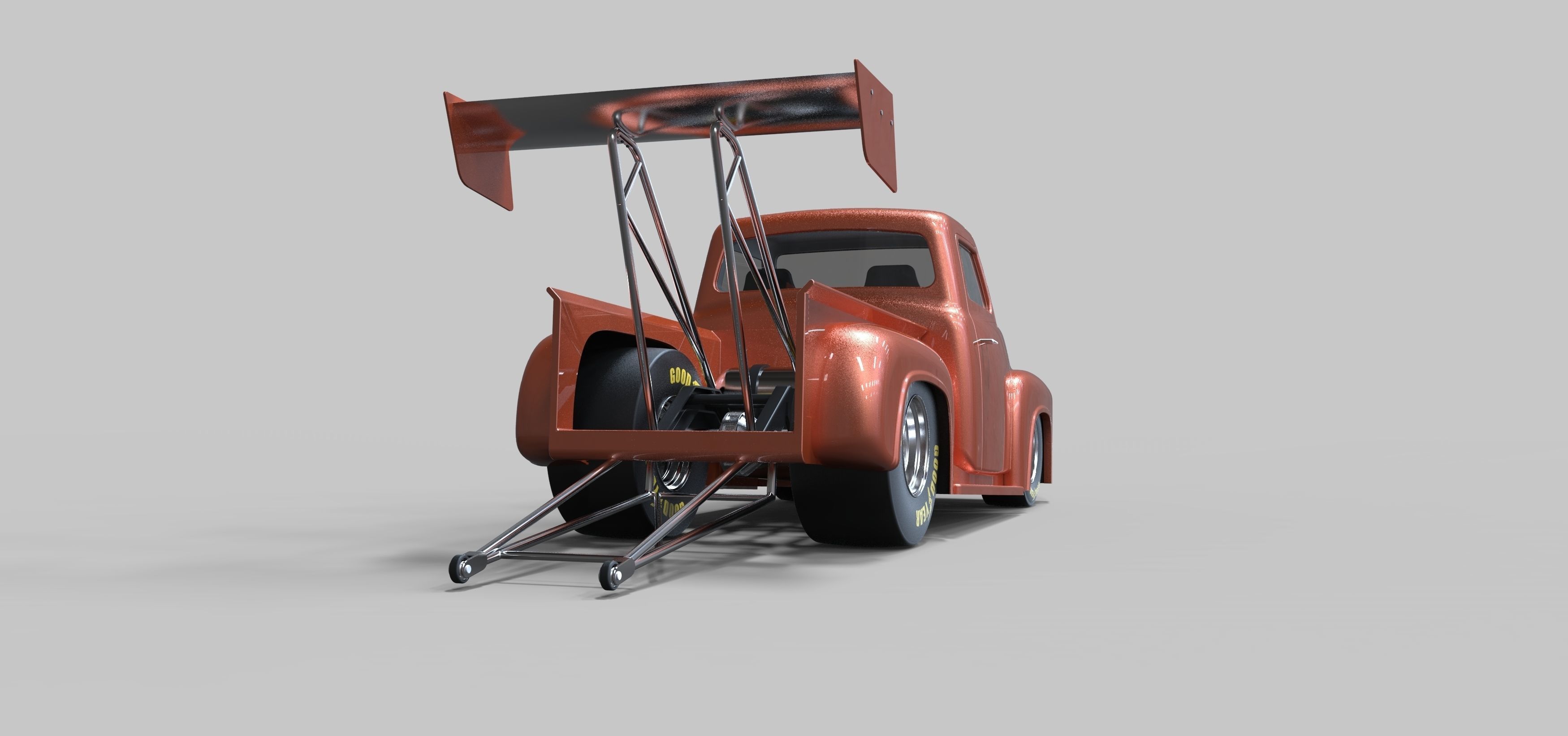 Pickup Dragster 3D model_13