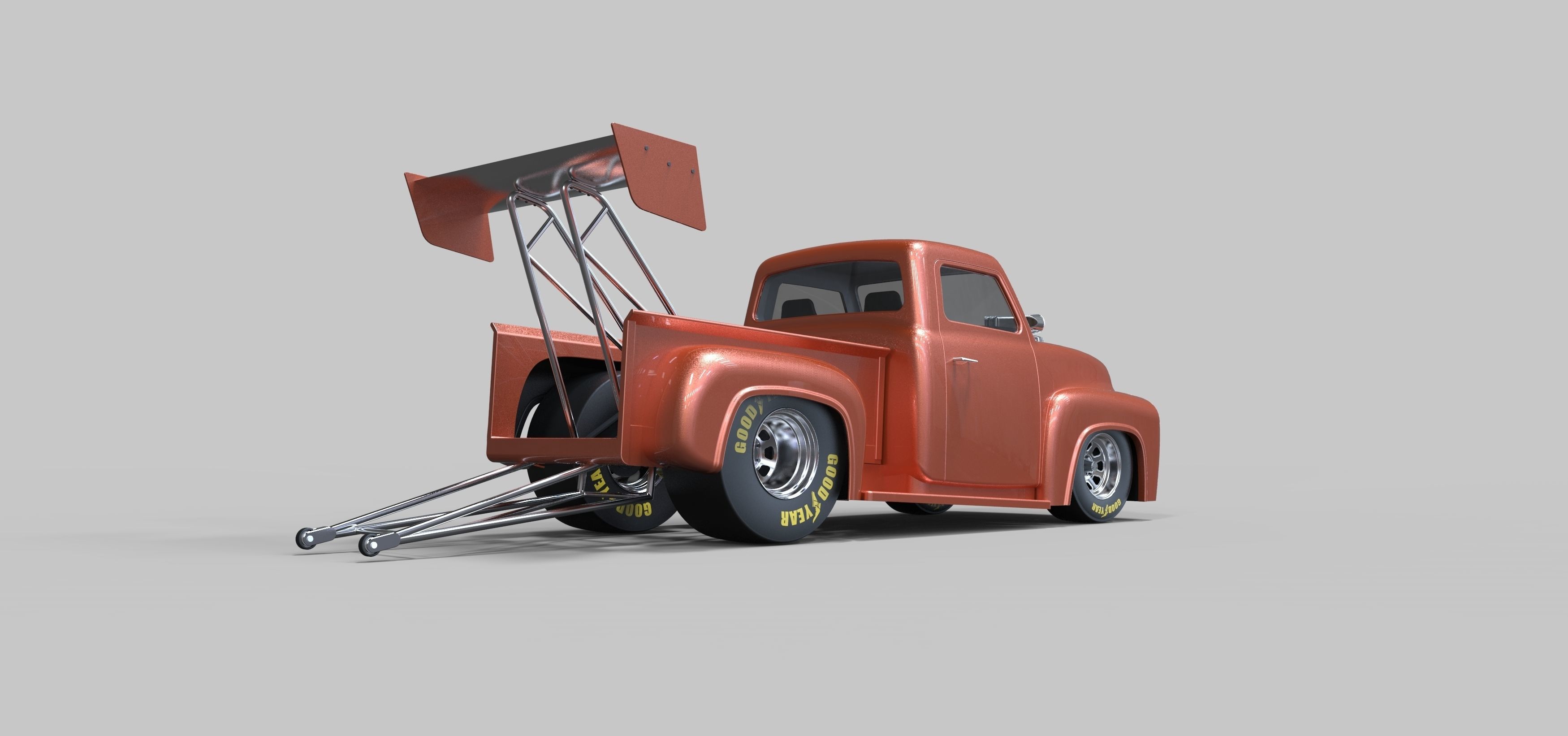 Pickup Dragster 3D model_11