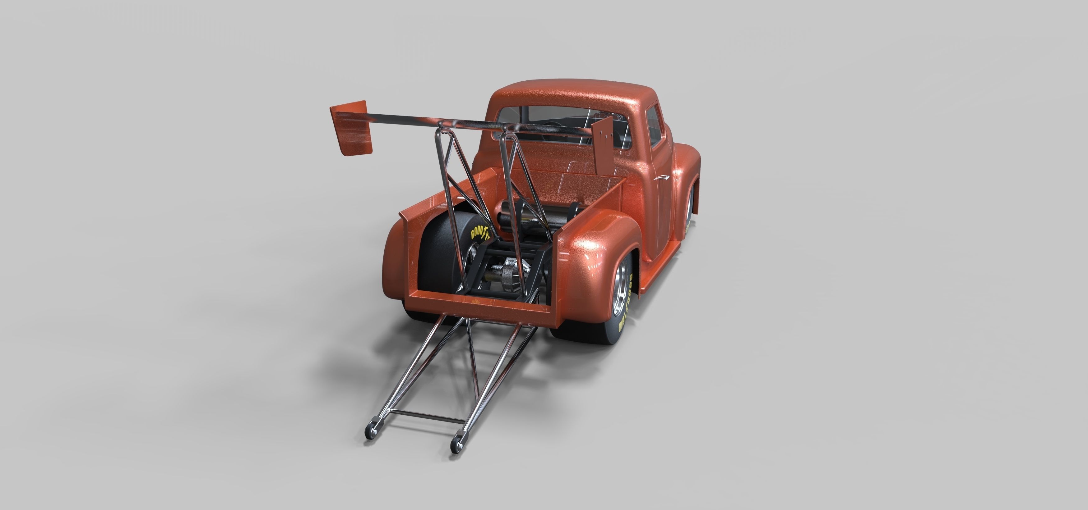 Pickup Dragster 3D model_12