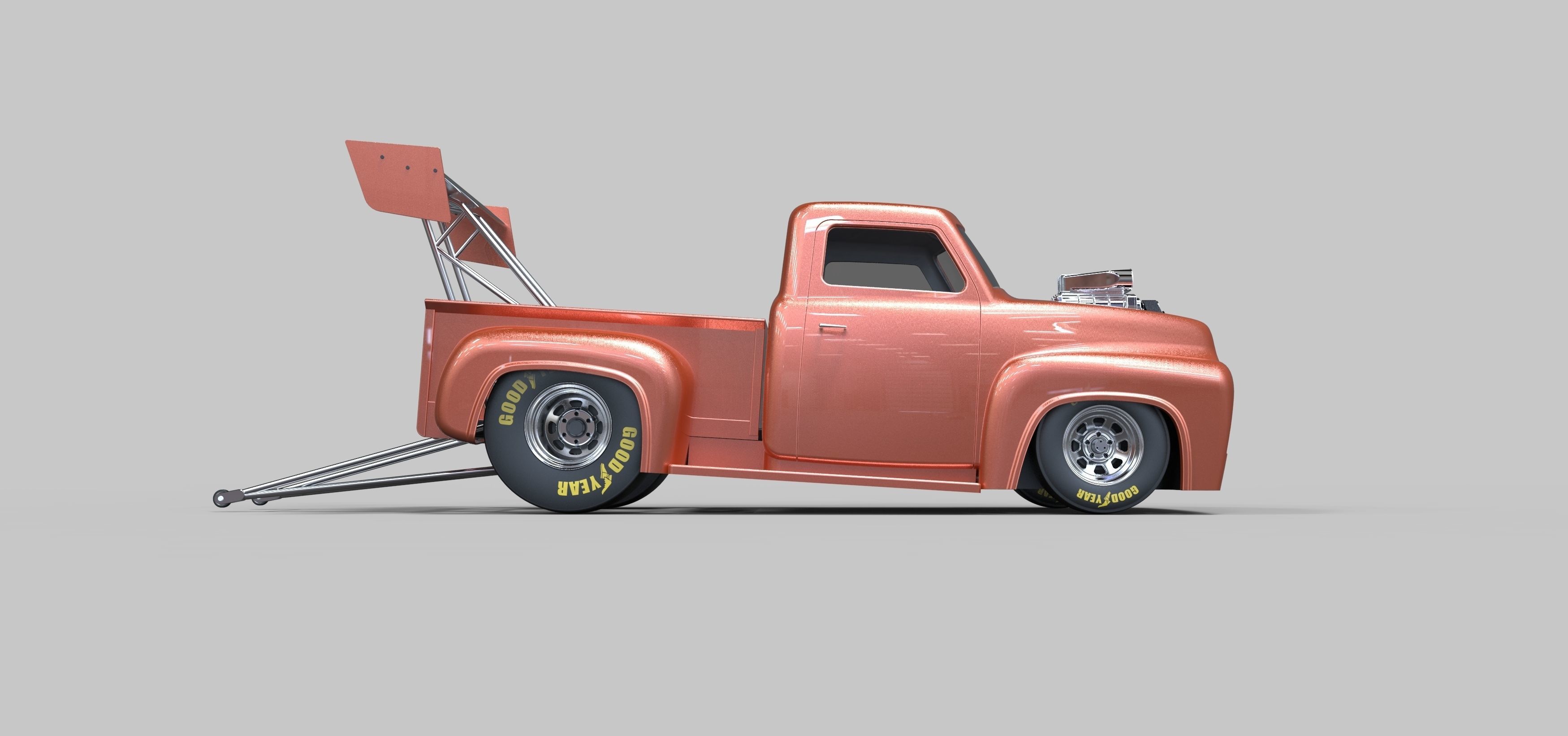 Pickup Dragster 3D model_7