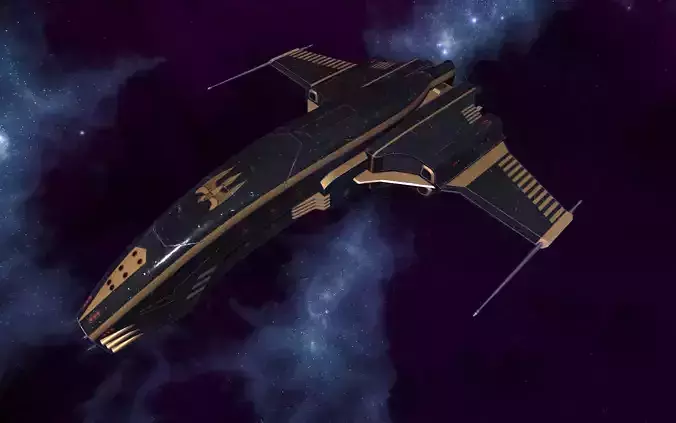 Spaceship Dagger Type 1 Black Low-poly 3D model