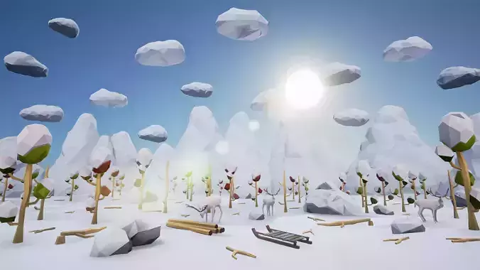Low Poly Winter Landscape Full Packs