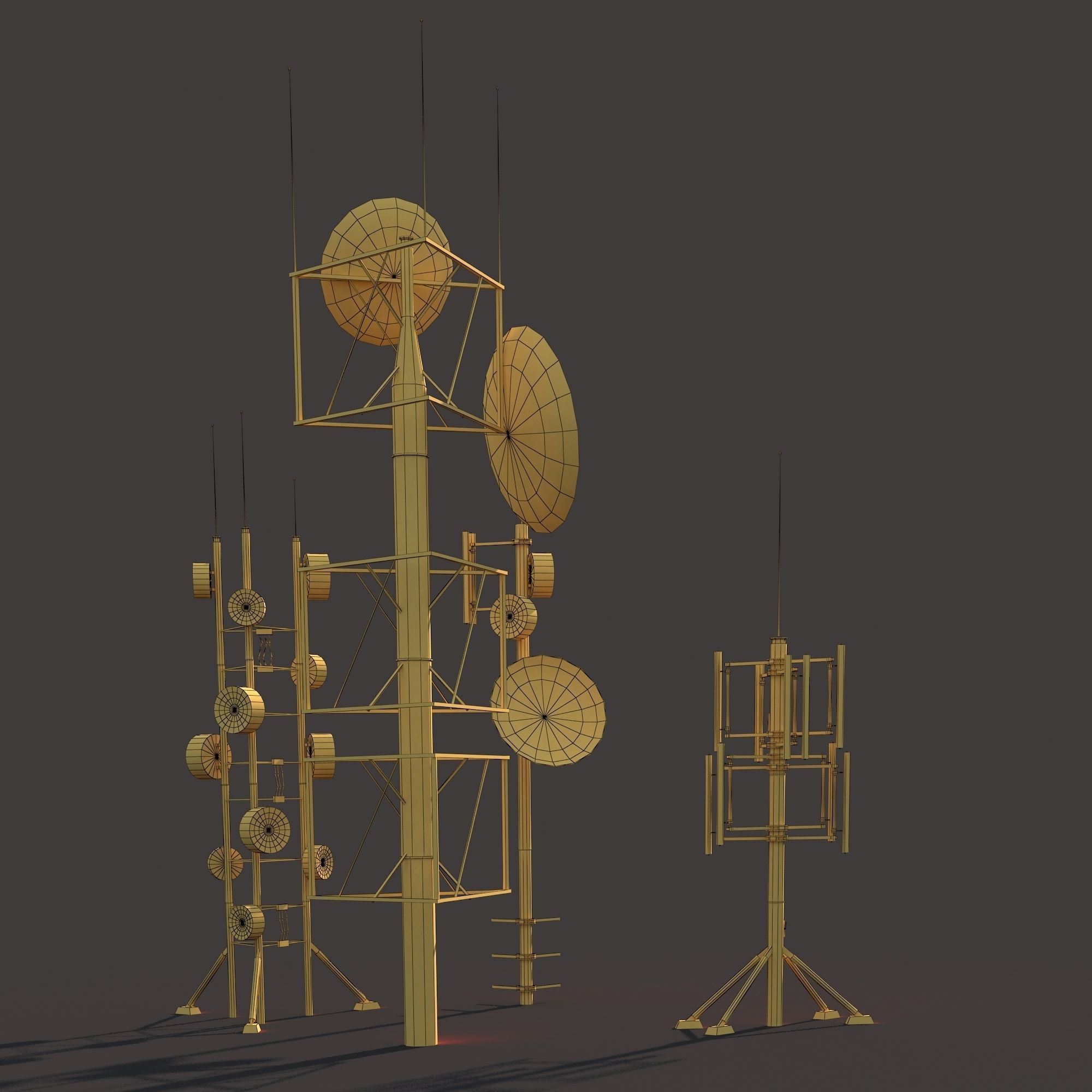 Roof Antena Low Poly PBR Low-poly 3D model_5